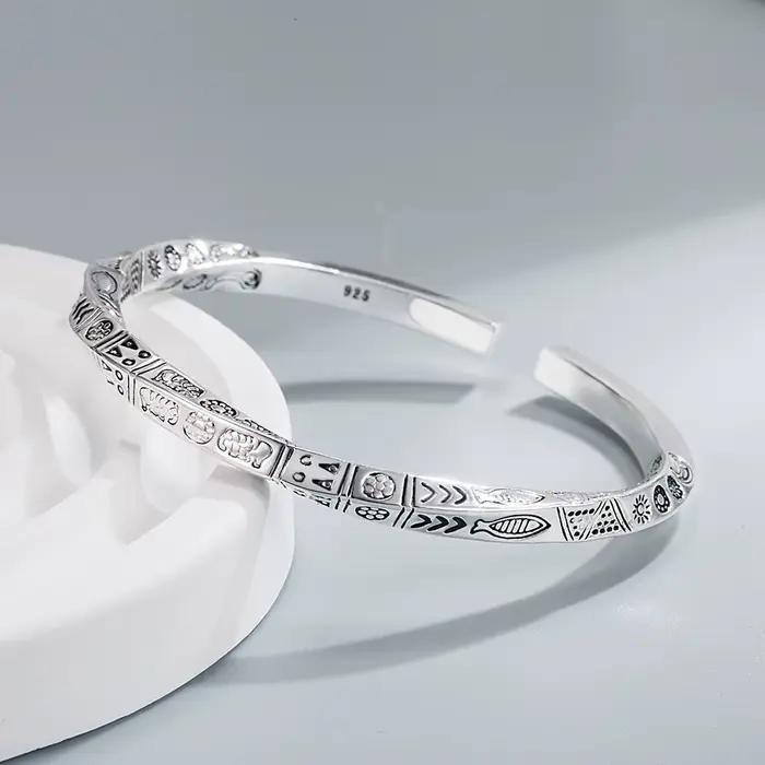 Totems ouverts en argent sterling 925 Bracelets pour femmes