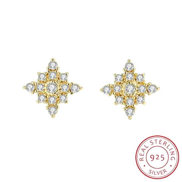 Boucle d'oreille flocon de neige pour femmes