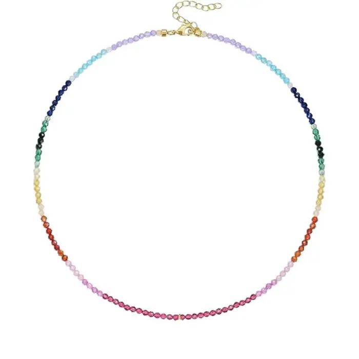 Collier de perles Boho pour femmes, pendentif plaqué or 14 carats, ras du cou en pierres précieuses
