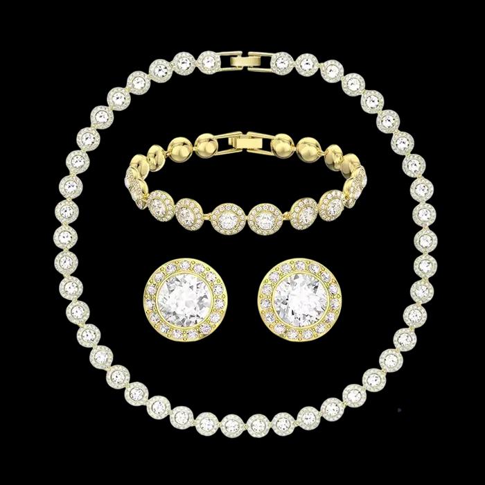 Ensemble de bijoux de luxe léger 2026 comprenant un collier, un bracelet et des boucles d'oreilles,