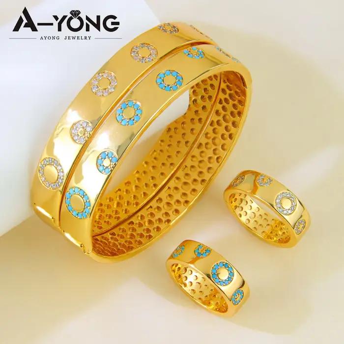 Ensemble de bijoux de mode arabe plaqué or 21 carats