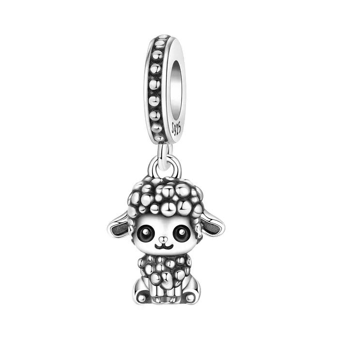 CYCUFF nouveau S925 argent Sterling mignon agneau pendentif femmes Bracelet collier bricolage fête d'anniversaire bijoux accessoire cadeau pour femme