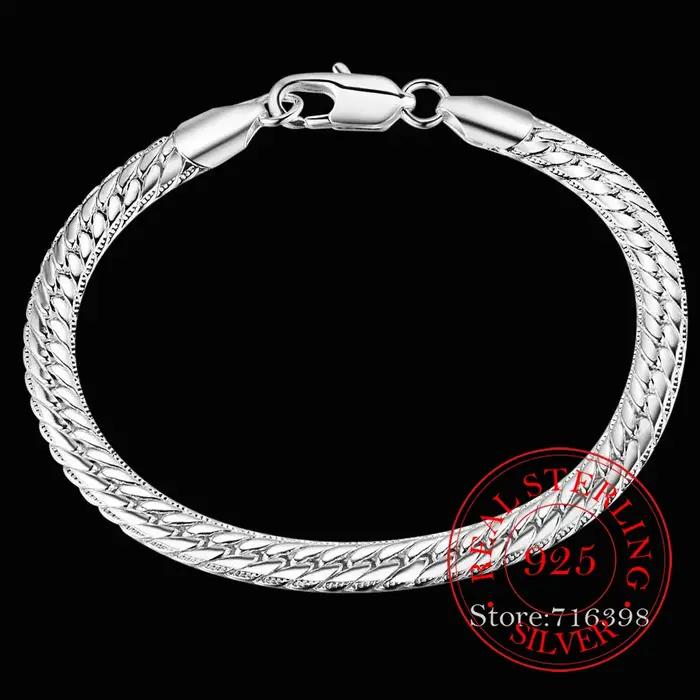Bracelet en argent regardé 925 pour hommes et femmes