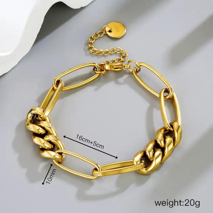 Bracelet rétro Hip-Hop géométrique en métal