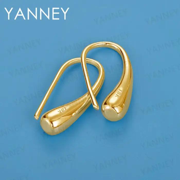 Boucles d'oreilles en argent Sterling 925 pour femmes, or 18 carats, 27MM, goutte d'eau, breloque à