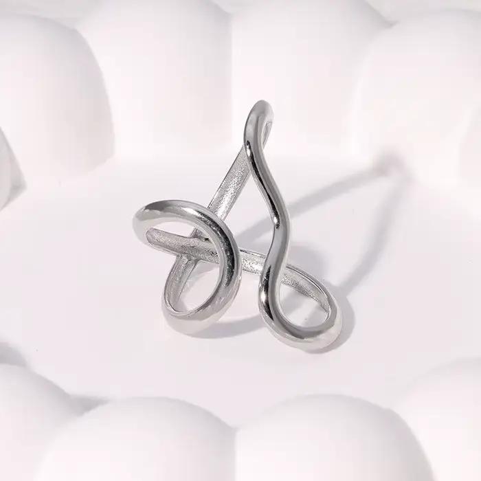 Bague ouverte étanche en acier inoxydable pour femmes