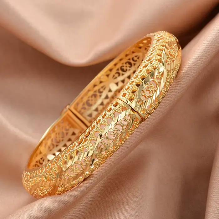 Maroc luxe mariage couleur or bracelets pour femmes filles mariée musulmane arabe robe