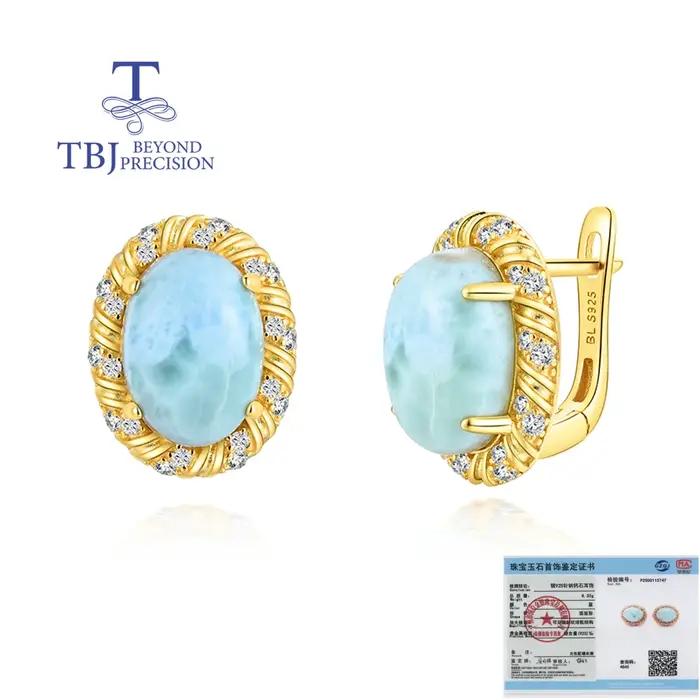 Boucles d'oreilles larimar naturelles