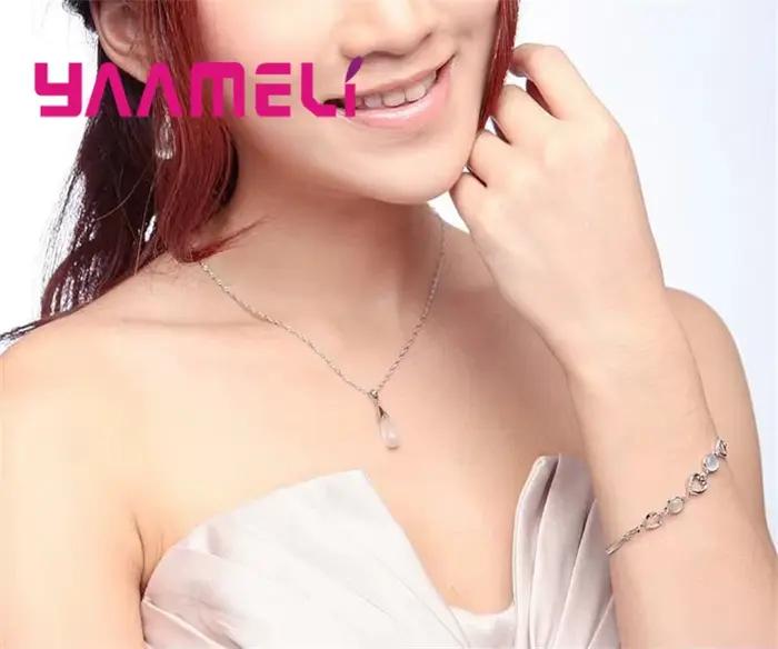 Ensemble de bijoux purs simples en argent Sterling 925