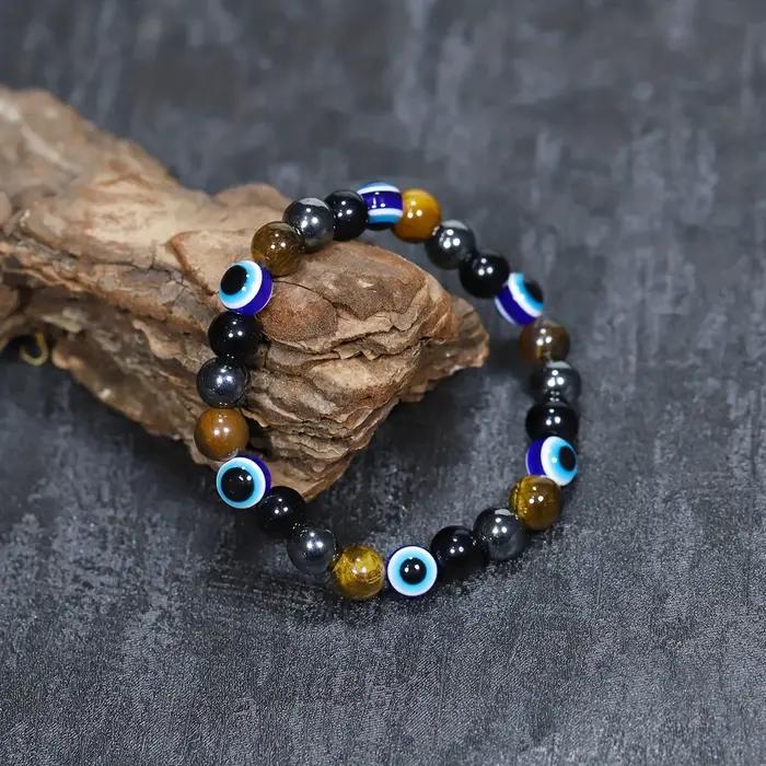 Bracelet extensible de protection contre la richesse 1 pièce – mauvais œil bleu