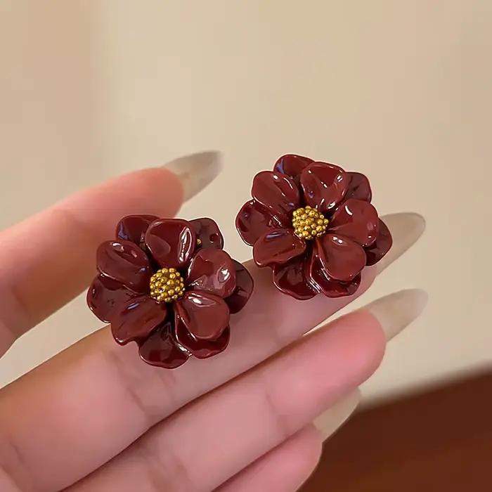 Boucles d'oreilles de luxe en micro-zircon et perles blanches camélia pour femme, élégantes, imitation perle, fleur, bijoux de fête et de mariage