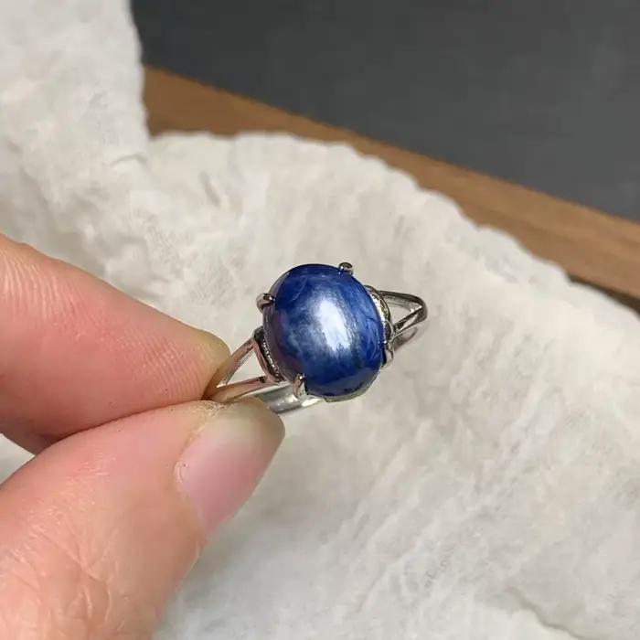 Bague en Kyanite bleue naturelle 10x8MM