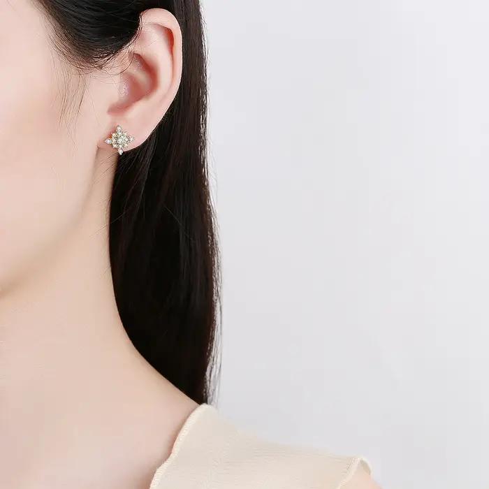 Boucle d'oreille flocon de neige pour femmes