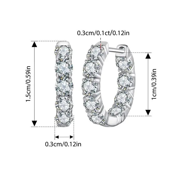 Bamoer – boucles d'oreilles en argent Sterling 925 pour femmes, design entièrement en moissanite, ce