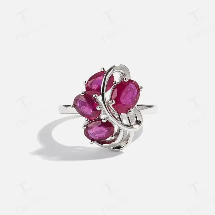 Bague en argent S925 avec rubis naturel