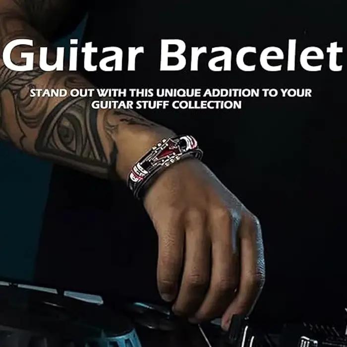 Bracelet de guitare rétro en simili cuir