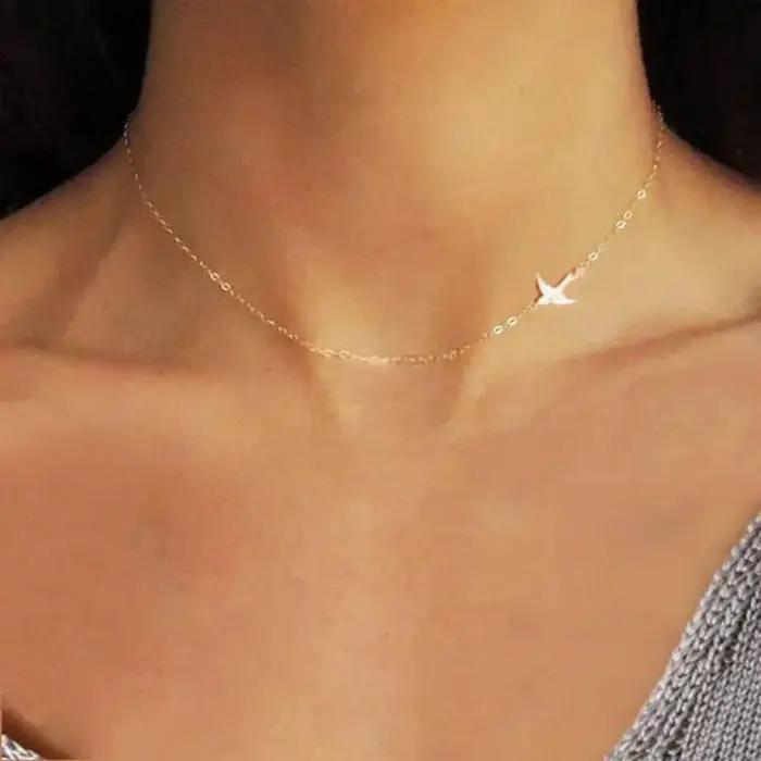 Collier petit oiseau, pendentif oiseau colombe délicat