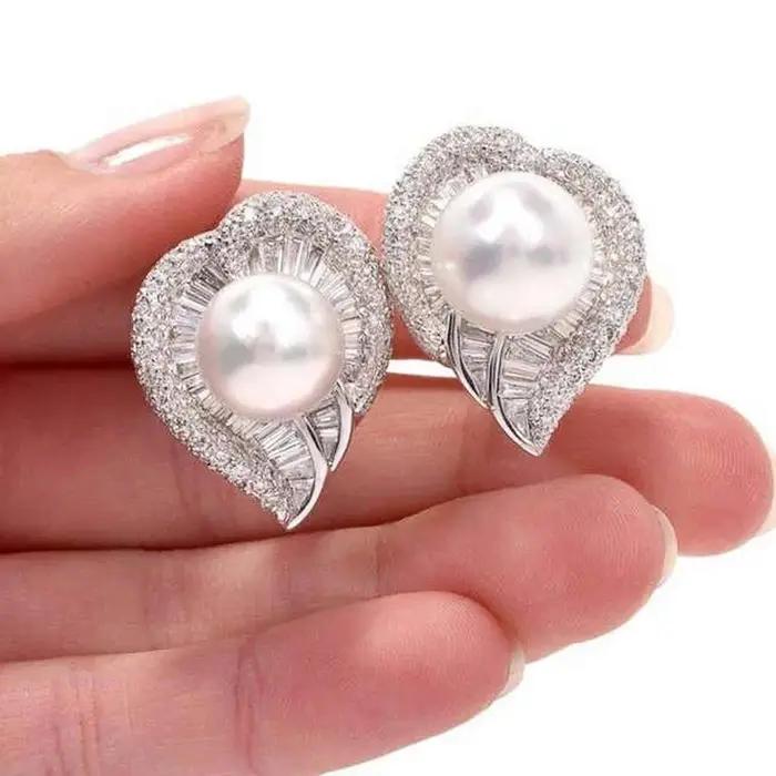 Huitan – boucles d'oreilles fantaisie en fausses perles pour femmes