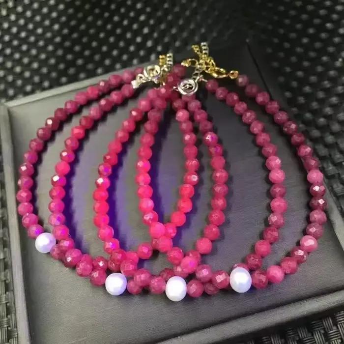 Unité un Bracelet populaire spécial rubis naturel cristal guérison facettes perle