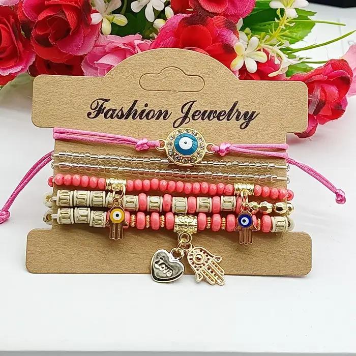 Ensemble de bracelets main de Fatima pour femme