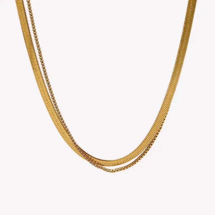 E.B.belle-Collier plaqué or 18 carats pour femme
