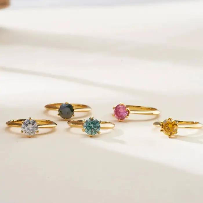 Bague solitaire en Moissanite 1 Carat