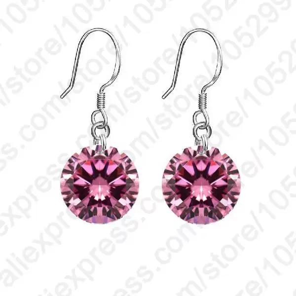 Boucles d'oreilles rondes multicolores en cristal bonbon, 10mm de diamètre, crochet en argent Sterling 925, cadeau pour fille