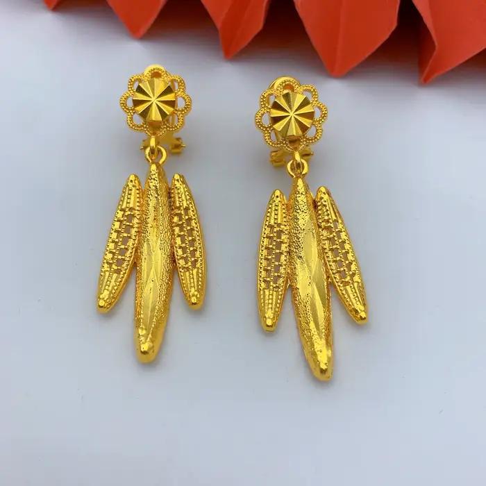 ANIID Dubai 24K couleur or ensembles de bijoux de mariage collier africain boucles d'oreilles pour les femmes nigérian indien mariée 2 pièces ensemble cadeaux de fête