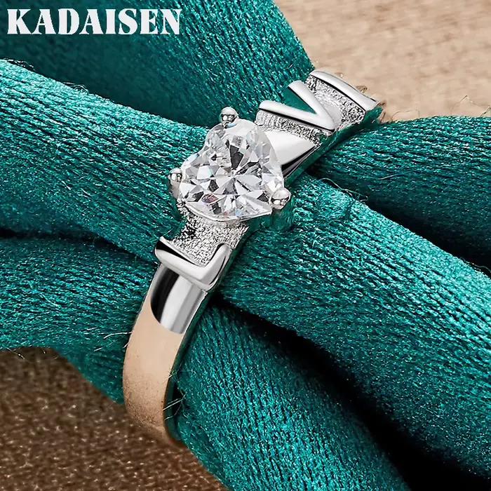 Argent sterling 925 LOVE AAAAA Zircon 7-10 # Bague pour femmes