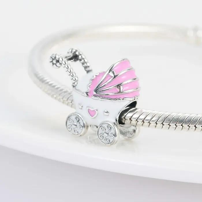 Bracelet en perles en argent S925 avec zirconium pour la Fête des Mères personnalisation mère bébé infirmière couturière occassionnels spéciaux