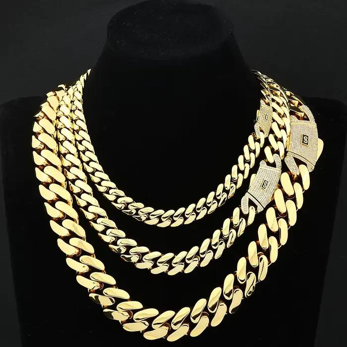 Collier chaîne cubaine Monaco 6/8/10/12/15/20mm