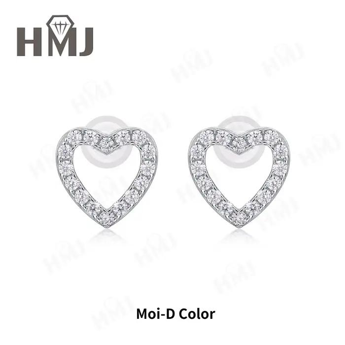 Boucles d'oreilles en pierres colorées créées en laboratoire et moissanite, en argent sterling 925,