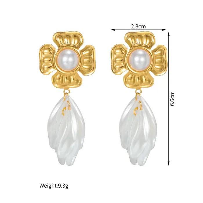 Atoztide – boucles d'oreilles longues en coquille d'ormeau pour femmes, en acier inoxydable, plusieu