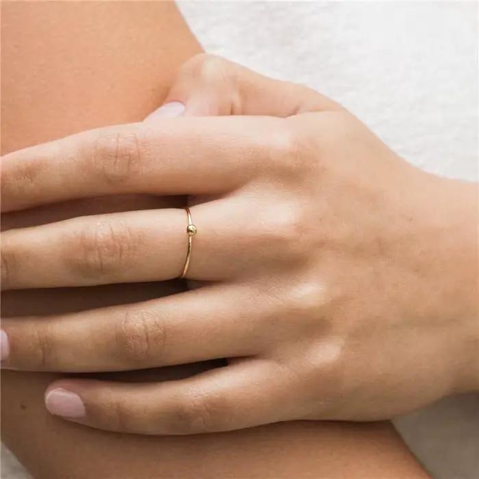 14K or rempli petite boule Bague minimalisme bijoux Knuckle Anillos Mujer bohème