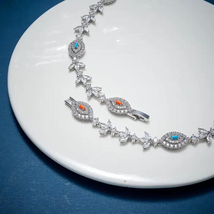 Ensembles de bijoux IN JEWELIFE pour femmes bijoux de fête colliers boucles d'oreilles bagues motifs floraux zircone cubique occasions spéciales