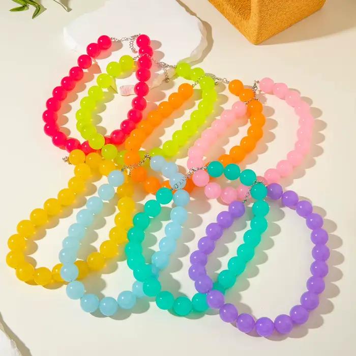 Docona bohême perle ronde colorée collier pour femmes mode Banquet réglable géométrique vacances bijoux cadeaux de fête
