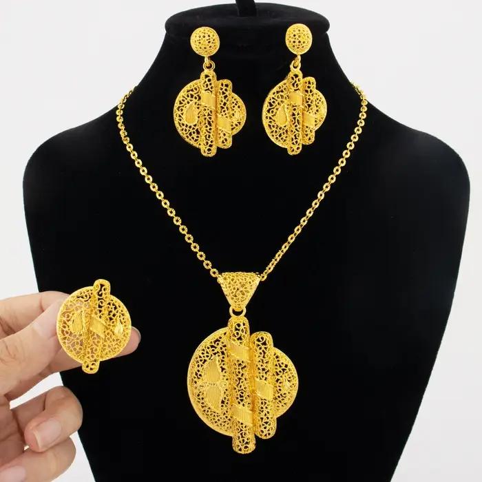 Ensembles de bijoux plaqués or 24 carats pour femmes