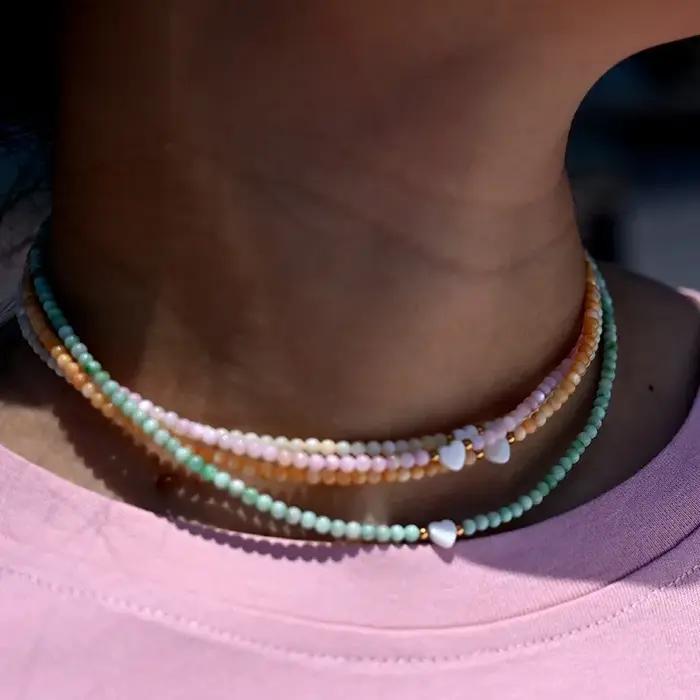 Collier bohème en perles de coquillage pour femme