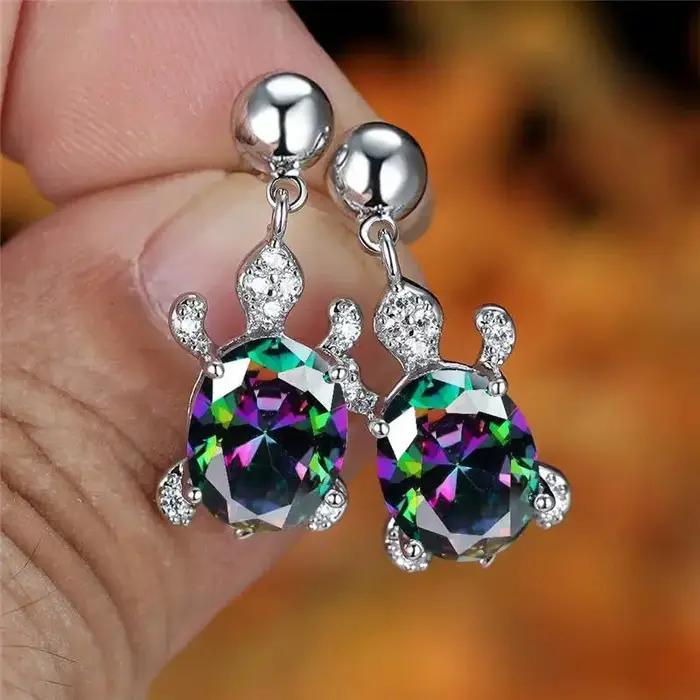 Boucles d'oreilles pendentif tortue en argent Sterling 925 pour femmes, bijoux d'oreille Chic et délicat en forme d'animal, Design exquis, accessoires quotidiens