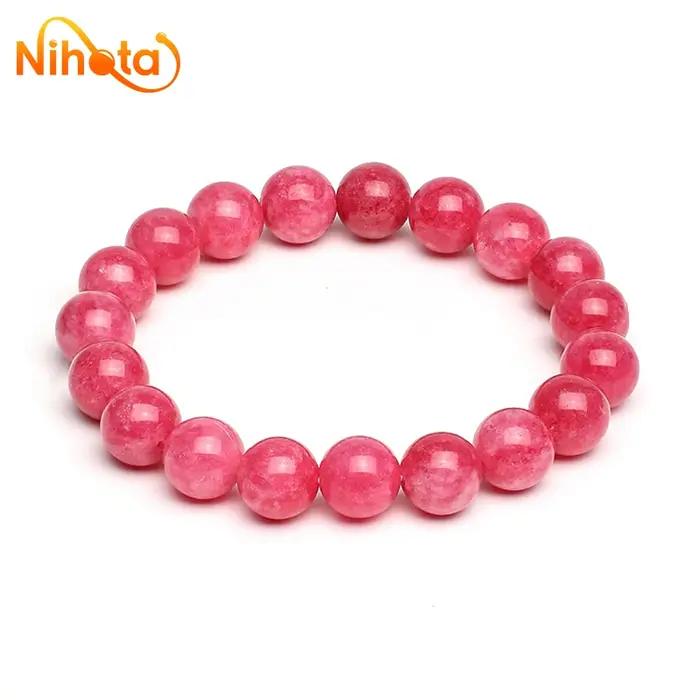 Bracelets en calcédoine rouge rhodochros