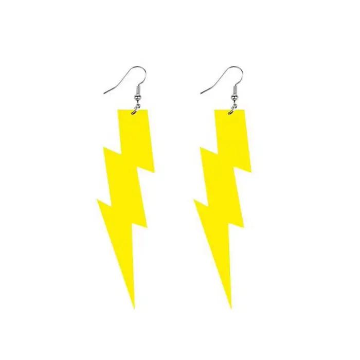 Boucles d'oreilles néon éclatantes pour femmes, pendentifs rétro exagérés couleur bonbon, en acrylique, accessoires lumineux pour tenues de soirée