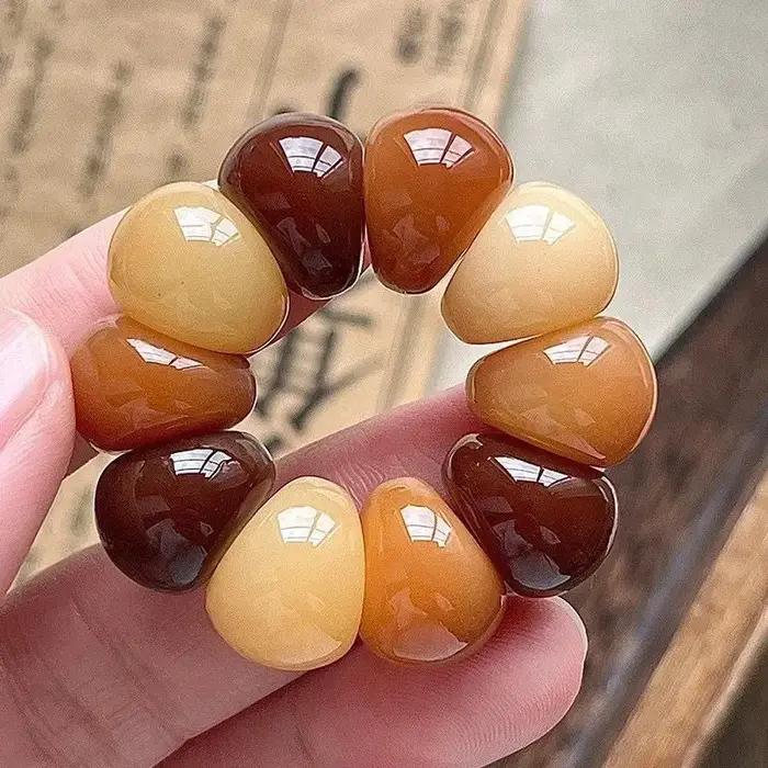 Bague de prière Zen Mala avec perles courbées polies colorées bracelet de méditation bouddhiste bijou anti-stress spirituel pour femmes occasions spéciales