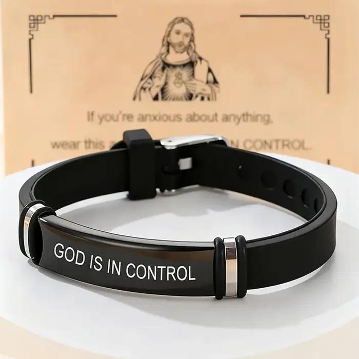 Bracelet dieu est contrôlé en acier inoxydable