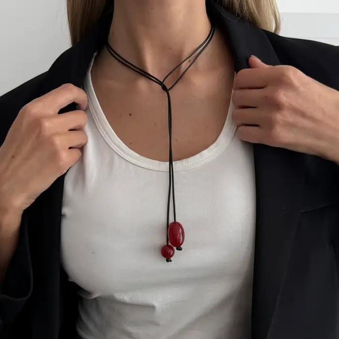 Collier pendentif en résine transparente pour femmes, Simple, personnalisé, réglable, bijoux à la mo