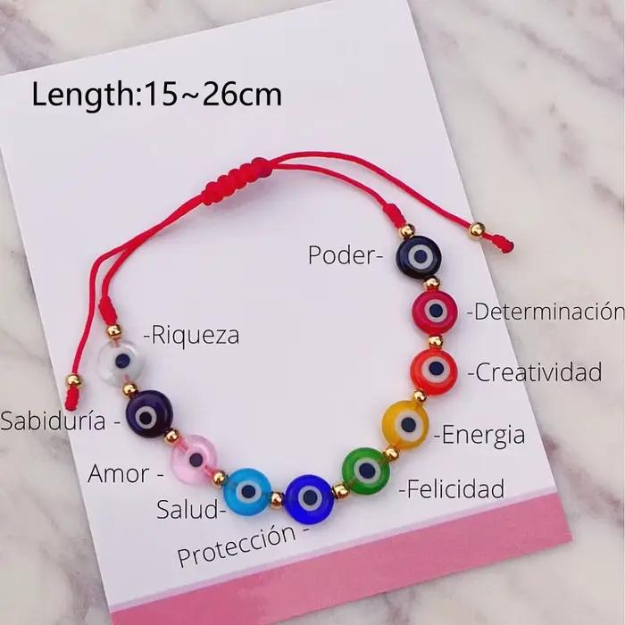 Vlen – Bracelet de Protection contre le mauvais œil pour femmes, chaîne rouge réglable, bijoux faits