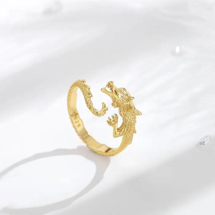 Eudora-Bague Dragon Ajustable pour Homme et Femme