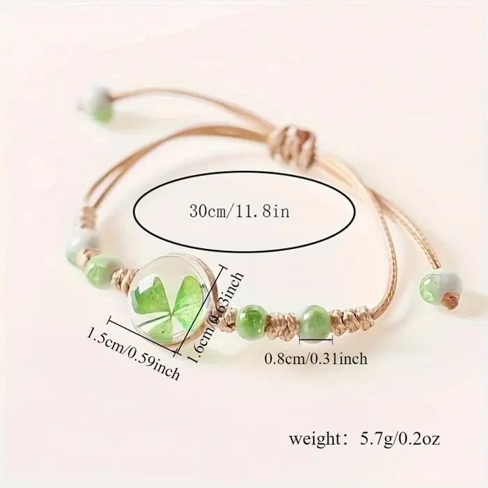 Bracelet en céramique bijoux fleur séchée herbe porte-bonheur étoile simple bracelet tissage femme cadeau pour copines et amis occasions spéciales