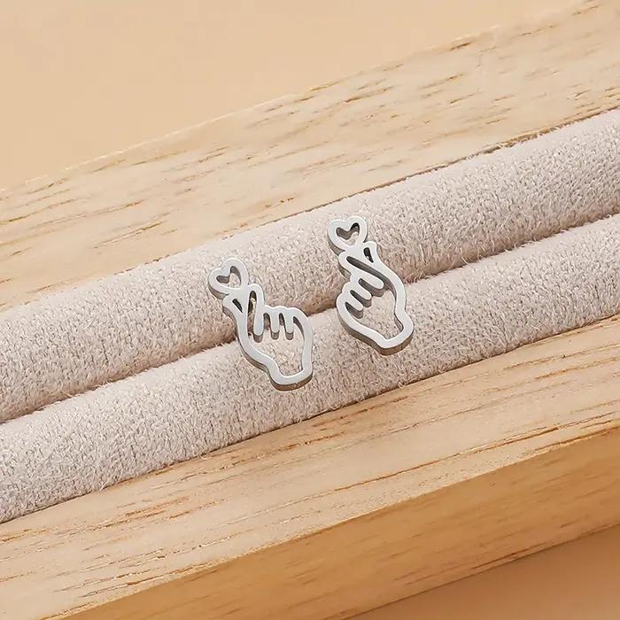 Boucles d'oreilles personnalisées en acier inoxydable (lot de 2) avec motif