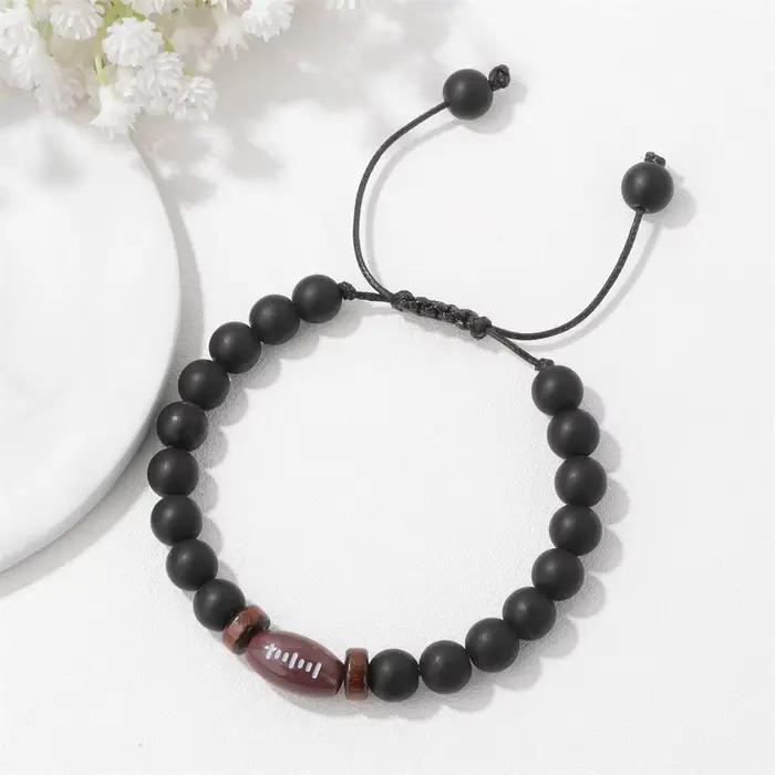 Nouveau Bracelet tissé à la main pour hommes, réglable, basket-ball, Baseball, volley-ball, Rugby, sport, Yoga, méditation, guérison