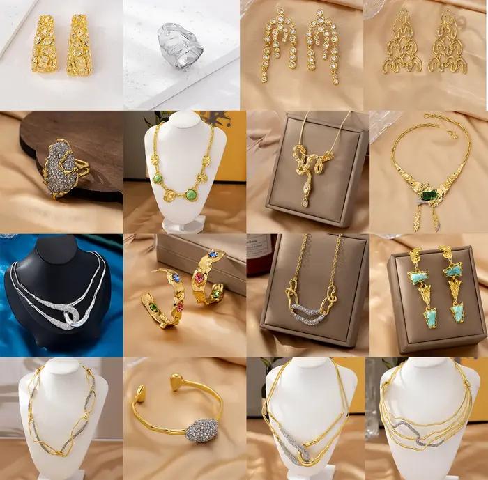 Boucles d'oreilles, collier